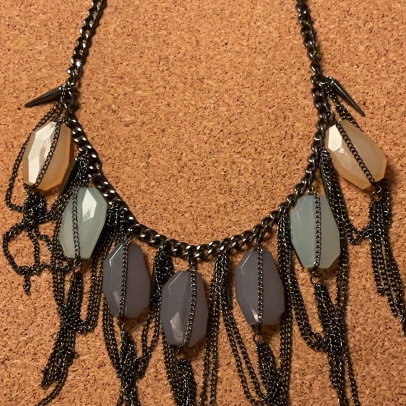 Bold Multicolor Fringe Necklace - Picture 3 of 4